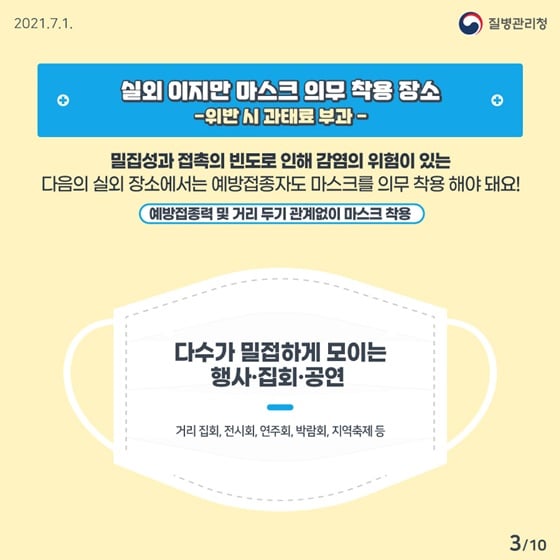 3.변경된 실내·외 마스크 착용 지침을 알아볼까요?
